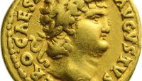 The gold coin of emperor Nero