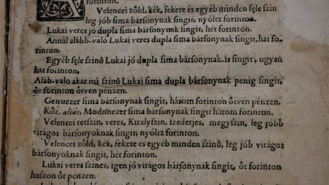 Transylvanian Prince Gábor Bethlen in 1627 by the Parliament of Gyulafehérvár (Alba Iulia, Romania) on the limitation of prices of goods made by goldsmiths, tailors, cobblers, coppersmiths, coopers, potters, carpenters, soap-makers among others