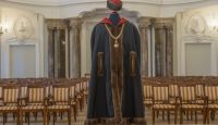 Rector's gown with mink lining designed by Gyula László in 1960